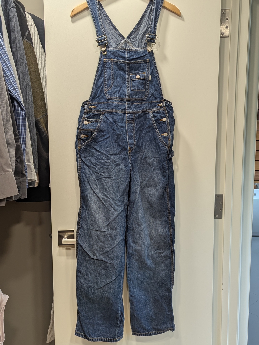 Old Navy Y2K Blue Denim Relaxed Fit Overalls Size XS